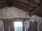 Dettagli legno e pietra casa tipica Valle d'Aosta
